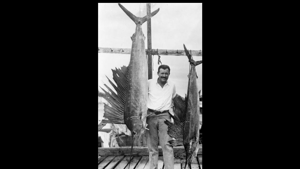 Ernest Hemingway, here with his catch of big fish, gave us 7 tips for writing