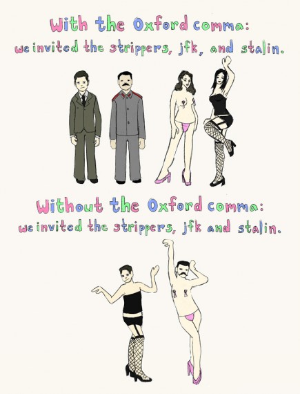 Meme demonstrating use of the Oxford comma